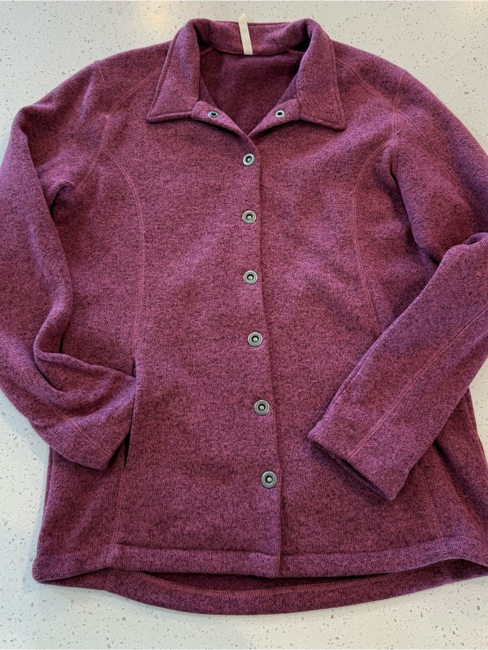 L Cabelas Womens Textured Rose Raspberry Button Front Casual Jacket Blazer Large